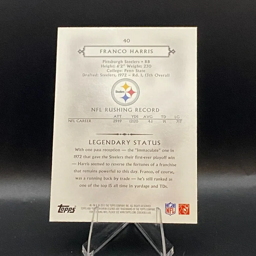 2011 Topps Gridiron Legends - Franco Harris #40 Blue Parallel